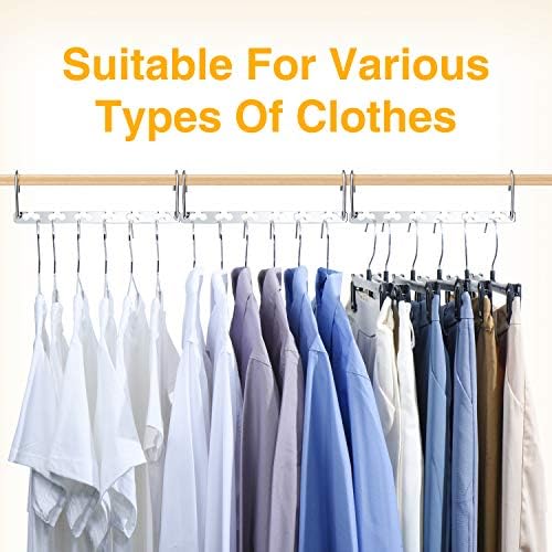 HOUSE DAY 12 Pack Space Saving Hangers for Clothes, Metal Magic Hanger | Heavy Duty Hanger Organizer 30 Lbs Capacity, Sturdy Multi Hangers, Closet Space Saver Closet Organizers and Storage Dorm Room - Image 4