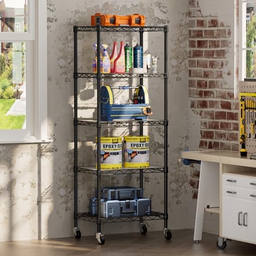 SINGAYE Small Wire 5 Adjustable Shelves Pantry Metal Shelf Floor Organizer - Image 6