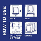 Hefty Shrink-Pak Starter Kit - 2 Large, 1 XL Cube, 1 Jumbo Vacuum Seal Storage Bag and Hand Pump – Space Saver Bags for Clothing, Pillows, Towels, or Blankets, 5 Pc Set - Image 6