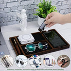 MultiBey Acacia Wood Valet Tray for Men Women, Nightstand Desk Organizer - Image 3