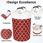 Fabspace Large Laundry Basket Laundry Hamper Bag Washing Bin Clothes Bag Collapsible Tall with Handles Waterproof Travel Bathroom College Essentials Storage for College Dorm, Family, 115L (Red) - Image 3