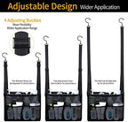4 Storage Pockets Adjustable Hanging Mesh Bathroom Bag, Shower Caddy College with Hooks, Applied to College Dorm Rooms, Gym, Swimming and RV Travel (Black) - Image 2
