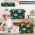 Soccer Storage Basket Toy Storage Bins Collapsible Cube Organizer - Image 3