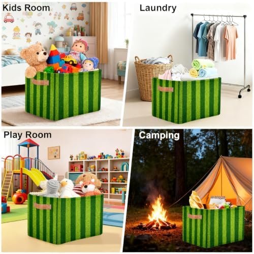 Grass Storage Basket Toy Storage Bins Collapsible Cube Organizer - Image 5