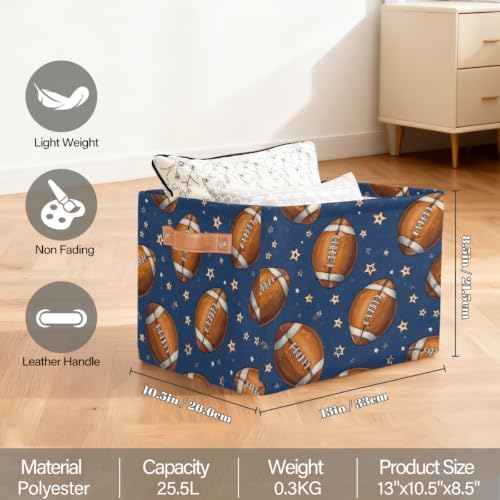 Football Storage Basket Toy Storage Bins Collapsible Cube Organizer - Image 2