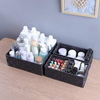 Posprica Woven Storage Baskets for Organizing, Small Baskets Cube Bin Container Tote Organizer Divider for Drawer, Closet, Shelf, Dresser, Set of 4(Dark Grey) - Image 5