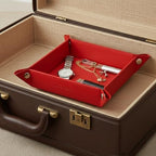 UnionBasic Small Valet Tray, Jewelry Tray for Rings Watches Earrings, Entryway Catchall Caddy for Coins Keys Change, Nightstand Bedside Valet Holder, Trays for Electronic Gadgets, Red - Image 6