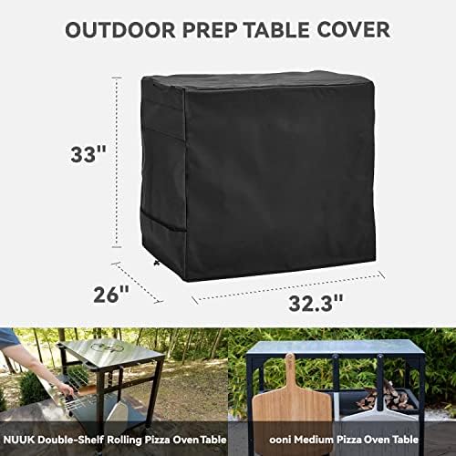 Outdoor Pizza Oven Table Cover Black Heavy Duty Waterproof Cover - Image 2