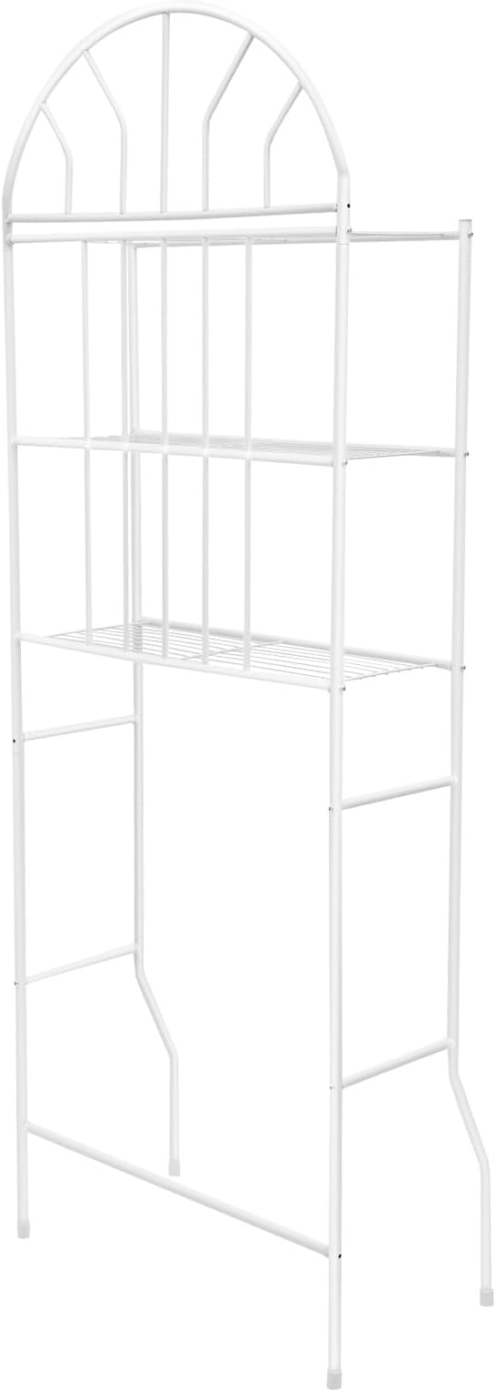 3-Tier Over The Toilet Storage Rack, Space Saver Metal Bathroom Shelves, Freestanding Over Toilet Bathroom Organizer for Bathroom/Living Room (White) by Unknown