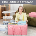 TICONN 6 Pack Extra Large Moving Bags Heavy Duty with Zippers & Carrying Handles, Durable Storage Bags Moving Boxes for Closet Organizers and Storage (6 Pack, Coral) - Image 7