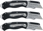 Husky Folding Sure-Grip Lock Back Utility Knives Multi Pack (3 Piece Set: 3 x Husky Knives w/ Blades) (Colors Vary) - Image 2