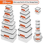 52 PCS Food Storage Container with Lid Airtight (26 Lids & 26 Containers) - Image 2