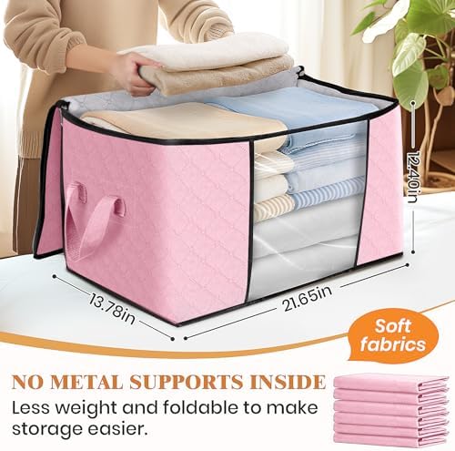 Fab totes 10 Pack Storage Bags for Clothes Blanket Storage Bins with Lids | Foldable Closet Organizers with Zippers,Window and Handles,Fabric Storage Bins for Sweater,Comforter,Bedding,Dorm essentials - Image 2