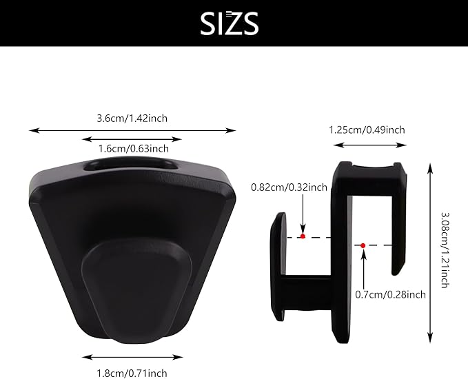 60 Pack Space Saving Hanger Hooks, Black Plastic Triangle Hangers, Connector Hooks for Closet Organizers and Storage in Dorms and Homes - Image 2