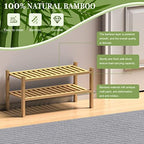 ROMGUAR CRAFT (Thick Bamboo Shoe Rack for Entryway, 2-Tier Free Standing Shoe Racks Stackable Shoe Rack Organizer for Hallway Closet Living Room 27 x12 x14 Inches - Image 6