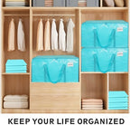 6 Pack-Extra Large Heavy Duty Moving Bags - Waterproof Storage Totes with Handles & Zippers, Foldable for College Dorm, Storage (lake blue) - Image 5