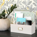 KIBAGA Stylish Linen Mail Organizer for Your Countertop – Easily Organizes Pens, Mail & More in Spacious Compartments on Any Desktop – The Perfect Desk Sorter for Paper & Office Essentials - Image 4