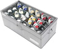 LUVHOMEE Shoe Organizer for Closet, Fits 24 Pairs, Large Shoe Box Storage Containers, Clear Foldable Shoe Storage Bins w/Bottom Support, Space Saving Closet Shoes Holder w/Reinforced Handles, Gray by Luvhomee