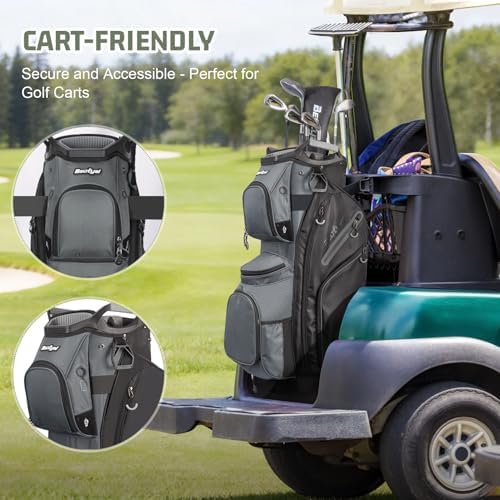 15 Way Golf Cart Bag with Organizer Top, Golf Club Cart Bag for Men - Image 6