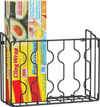 Simple Houseware Wall Door Mount Kitchen Wrap Organizer Rack, Black by SimpleHouseware