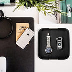 SANZIE Leather Tray Desktop Storage, Trinket Catchall Tray (Black) - Image 5