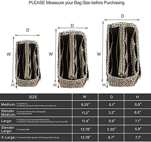 ZTUJO Purse Organizer Insert, Felt Bag Organizer with Metal Zipper, Handbag & Tote Shaper, For Speedy Neverfull Tote, 7 Sizes - Image 2