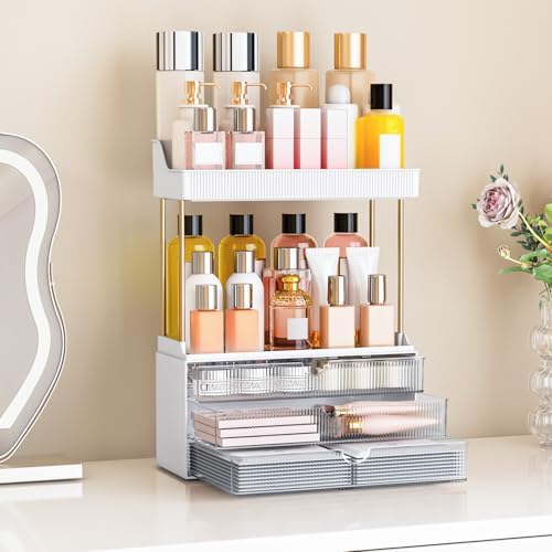 caktraie 3-Drawer 2-Tier Acrylic Makeup & Bathroom Vanity Organizer - Image 7