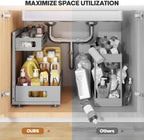 2 Pack 17IN-Depth Under Sink Organizer,Pull Out Cabinet Organizer With Smooth Cylindrical Rail,Metal Slide Out Drawer for Kitchen Bathroom Laundry,8-Level Tool Free Height Adjustable-Gun Gray - Image 6