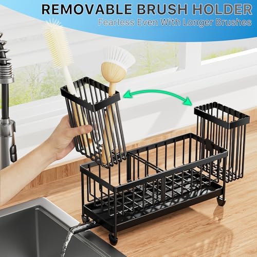 Cisily Sponge Holder for Kitchen Sink, Sink Organizer with Brush Holder - Image 3