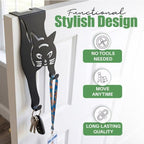 Evelots Cat Over The Door Hooks for Hanging - Black - Over The Door Organizer - Strong Metal Hooks - Image 2