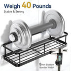 YASONIC Shower Caddy Adhesive, Rustproof Shower Organizer, Large Capacity Shower Shelves for Inside Shower, No Drilling Bathroom Organizers and Storage for Home Decor （2 Pack Black） - Image 3