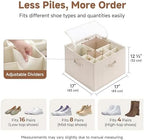 StorageWorks 2-Pack 32-Pair Shoe Organizer Bins, Khaki and Beige Stripes - Image 3