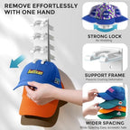 Hat Organizer for Baseball Caps Wall, 2 Pack Hat Holder for Closet Door Hold up to 16 Hats,Hat Hook with Adhesive and 8 Screws, Hat Hanger Cap Holder Hat Hangers for Wall Closet Door Bedroom(A-White) - Image 2