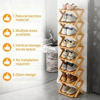 Vertical Narrow Shoe Rack, 7 Tier Portable Folding Shoe Storage Rack, Without Installation Free Standing Shoe Rack for Corridors, Bedrooms Living Room Corner and Small Spaces (7 Tier) - Image 4