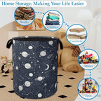 Star Moon Laundry Basket Collapsible Laundry Hamper with Handle, Oxford Clothes Storage Bin for Bathroom Bedroom Room Decor, Gift Basket 16" X 20.8" - Image 5