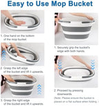 28L Large Collapsible Mop Bucket with Handle for Cleaning, Silicone Portable Pet Bathtub for Puppy Small Dogs Cats, Foldable Laundry Basket Hamper Clothes Storage Bin Space Saving Design for RV Home - Image 3