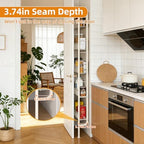 Saiveina Behind The Door Storage 5 Tiers Behind Door Shelf, Space-Saving Bathroom Door Shelf, Metal Shelf for Kitchen Bathroom Living Room, Off-White - Image 3