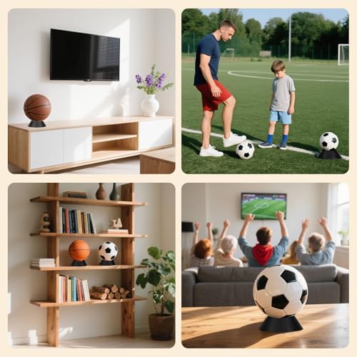 6 pcs Ball Display Stand – Durable Memorabilia Sports Ball Stand Holder for Basketball, pedestal, Soccer, Football, Volleyball Storage Rack - Image 4