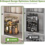 Across-Star Lazy-Susan-Spice-Rack -Organizer For Cabinet With Adjustable Height, 12 inch Rotating Seasoning Holder Spice Organization For Pantry, 2-Tier Kitchen Counter Shelf Countertop Organizer - Image 3