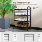 Gonfoam Expandable 4-Tier Shoe Rack for Closet and Entryway, Bronze - Image 4
