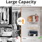 Hanging Closet Organizers and Storage, 3 Tier Closet Shelf Clothes Organizer with 2 S-Hooks, Multi-Functional Iron Wire Baskets, for Clothing, Sweaters, Handbags, Hat, Canned - Image 5