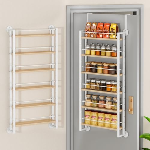 IBUYKE Over the Door Spice Organizer,Door or Wall Mount,Natural TLJ028R by IBUYKE
