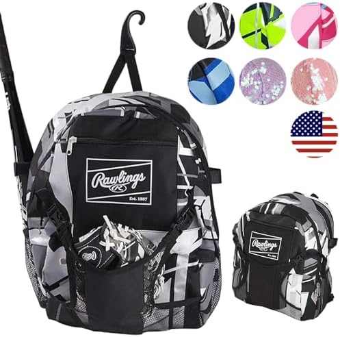 Rawlings Remix Backpack Equipment Bag | T-Ball & Youth Softball | Multiple Colors by Unknown