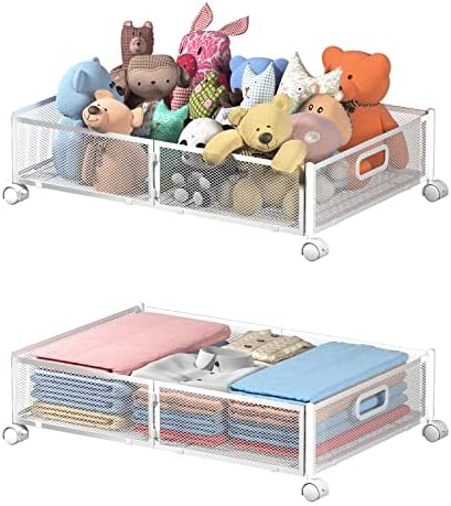 Under Bed Storage Containers, Under Bed Shoe Storage With Wheels, Foldable Bedroom Storage Organization with Handles, Under Bed Storage Bins Drawer For Clothes, Blankets And Shoes, Bedding by Uyokcnie
