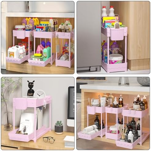 Sevenblue 3-Pack 2-Tier Under Sink Organizers with Sliding Drawers - Image 6