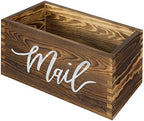 MyGift Rustic Brown Wood Mail Holder, Desktop Organizer with MAIL Design - Image 5