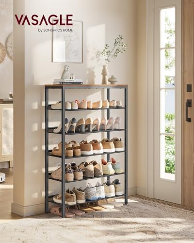 VASAGLE 6-Tier Shoe Rack, Adjustable, Freestanding - Image 2