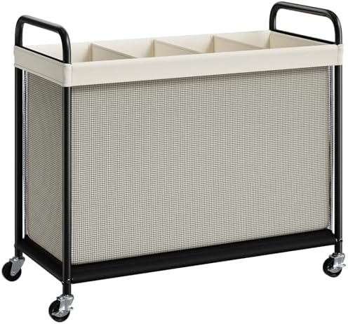ELYKEN Laundry Hamper 4 Section, 140L Rolling Laundry Sorter with Wheels by ELYKEN