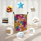 Leopard Print Laundry Basket Storage Bin Foldable Laundry Hamper Clothes Storage Bucket Organizer 19.6x15.7 Inch For Laundry Room/Bedroom/Bathroom - Image 5
