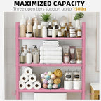 GloTika 3-Tier Over Toilet Storage, Anti-Tilt, 64" H, Pink - Image 5